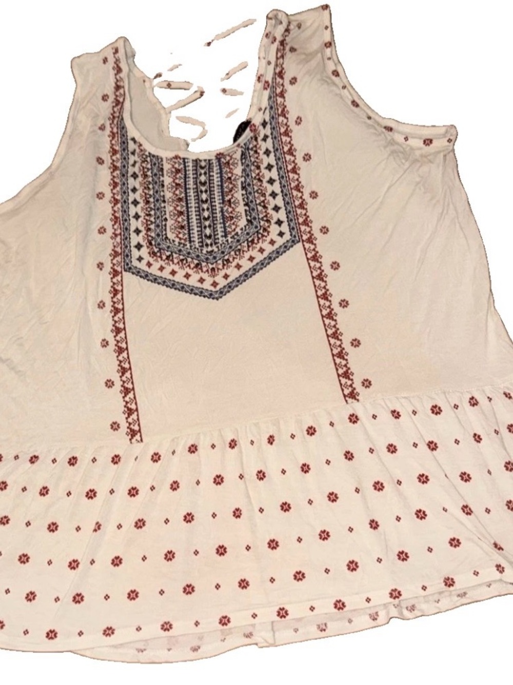 Women’s Signature Studios Patriotic BOHO Tank Top 4th Of July Plus Size 3X